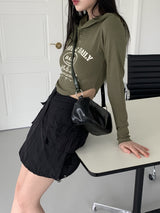ローケングロッシースクエアショルダークロスボディバッグ / Loken Glossy Square Shoulder Crossbody Bag