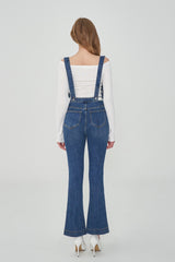 セミブーツカットハイスパンデックスサスペンダーデニムパンツ/SEMI BOOTSCUT HIGH SPANDEX SUSPENDER DENIM PANTS [6677]