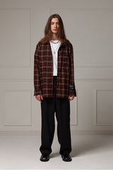 Loose-fit check shirts - Darkbrown (4622121336950)