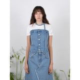 スカーフデニムチューブトップ / SCARF DENIM TUBE TOP - SKY BLUE