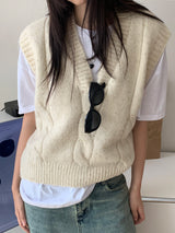Quattro wool knit vest
