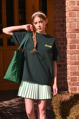 テニスボールクルーネックダークグリーンユニセックスTシャツ / Tennis ball crew neck dark green Unisex T-shirt