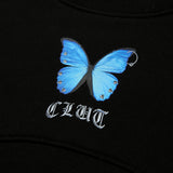 バタフライクロップスウェットシャツ/0 8 butterfly crop sweat shirt - BLACK