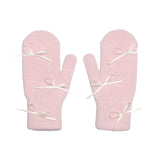 リボン アンゴラ ミトン グローブ / ribbon angora mitten (pink)