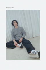 ミックス ジャカード ニット ロングスリーブ / Mix jacquard Knit Longsleeve K10 Overcast Melange