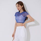4ラインメッシュクロップトップ/TOP(9360) 4 Line Mesh Crop Tee