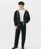 WASHING STITCH DENIM JACKET (BLACK) (6585252053110)