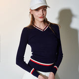 Line ribbed collar knit_NAVY (6658452357238)