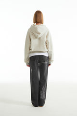 ウィティーバニープラネットエクスプローラークロップフーディー / WITTY BUNNY PLANET EXPLORER CROP HOODIE [OATMEAL]