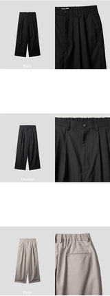 ダイアゴナルラインツータックワイドスラックス/diagonal line two tuck wide slacks 3color