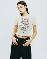 レンタルフォレストタイポクロップニット/RENTAL FOREST TYPO CROP KNIT-IVORY