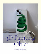 ペインティングオブジェクトフォーンケース / 3D Painting Object Phone Case Green