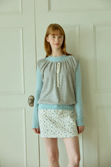 RIBBON SHIRRING TOP