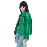 SINGLE LEATHER JACKET GREEN