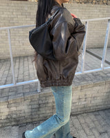 Hidden leather jumper