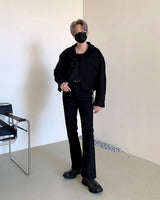 セミブーツカットジーンズ/MG601 Semi boot cut black jeans