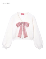 Pong Pong Lovely Ribbon Soft Cardigan IVORY