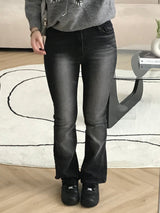 Memory boots-cut denim pants 