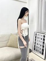 ストラップスリットマキシロングスカート/772. Strap slit maxy long sk (2color)