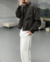 CRウールレオパードクロップドシャツ/CR Wool Leopard Cropped Shirt (2 colors)