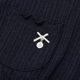 スモールチェリーポップルVネックニットカーディガン / SMALL CHERRY POPPLE V-NECK KNIT CARDIGAN [NAVY]