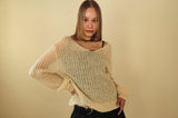 Garden loose V neck knit *Ivory