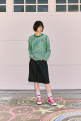 KIRSH X MISAKI KAWAI ARTWORK STRIPE T-SHIRT [GREEN]