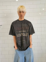 VENTIQUE ピグメントロゴ半袖Tシャツ