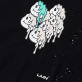 HEART PRINTING PAINTING SWEAT SHIRT-BLACK