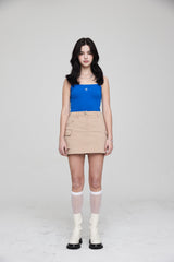 mii リブストラップタンクトップ / mii RIBBED STRAP TANK TOP BLUE