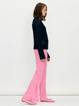 Side Slit crinkle pants - Pink (6699535204470)
