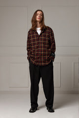 Loose-fit check shirts - Darkbrown (4622121336950)