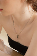 フォルダーハートペンダントウィズミックスチェーンネックレス/Folder heart pendant with mix chain necklace