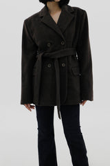 ダブルベルトウールジャケット / Double belt wool jacket (2color)