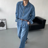 コールマンリネンツータックデニム / LE Coleman Denim Long-Sleeved Shirt