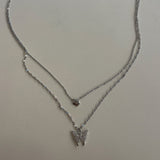 バタフライレイヤードネックレス / butterfly layered necklace (925silver)