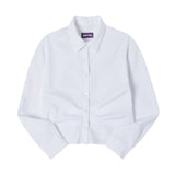 Leona shirring shirts WHITE