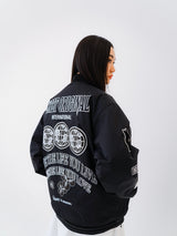 ロゴパッチバーシティジャケット/BSR2223FWJK020 DFR LOGO PATCH VARSITY JACKET BLACK