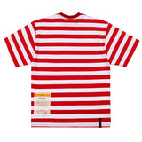 ストライプオーバーサイズTシャツ / STRIPE OVERSIZED T-SHIRTS RED / BLACK