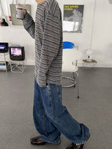クラックウォッシングデニムパンツ/No.9625 crack wasing wide denim PT
