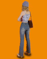 エンティックバタフライブーツカットデニムパンツ / entic butterfly bootscut denim pants