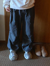 Rap string pintuck nylon pants 2C