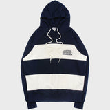 WIDE STRIPE RAGLAN HOODIE (NAVY) (6675313950838)