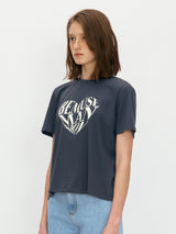 Bemuse heart tee - Charcoal (6699097915510)