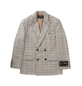Two-button suit jacket - Beige check (4622118912118)