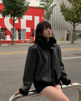 hazel leather mustang (black)