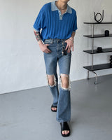 オーンショートスリーブブックルニットウェア / OWN Fnatic Short-Sleeved Bookle Knitwear (2 colors)