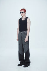 ハイパー ブラッシュ ウォッシング ワイド デニムパンツ / Hyper Brush Washing Wide Denim Pants Black