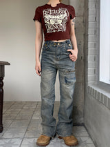 ヴィンテージグランジフェアリーバタフライTシャツ / Vintage grunge fairy Butterfly T-shirt