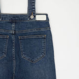 セミブーツカットハイスパンデックスサスペンダーデニムパンツ/SEMI BOOTSCUT HIGH SPANDEX SUSPENDER DENIM PANTS [6677]